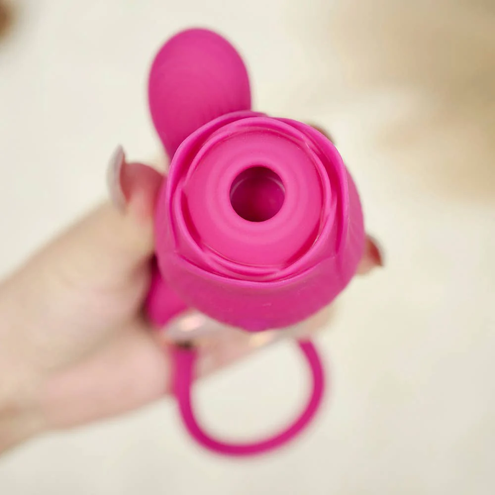 Rose Sucking Stimulator with egg Vibrator-Rose red - Image 3