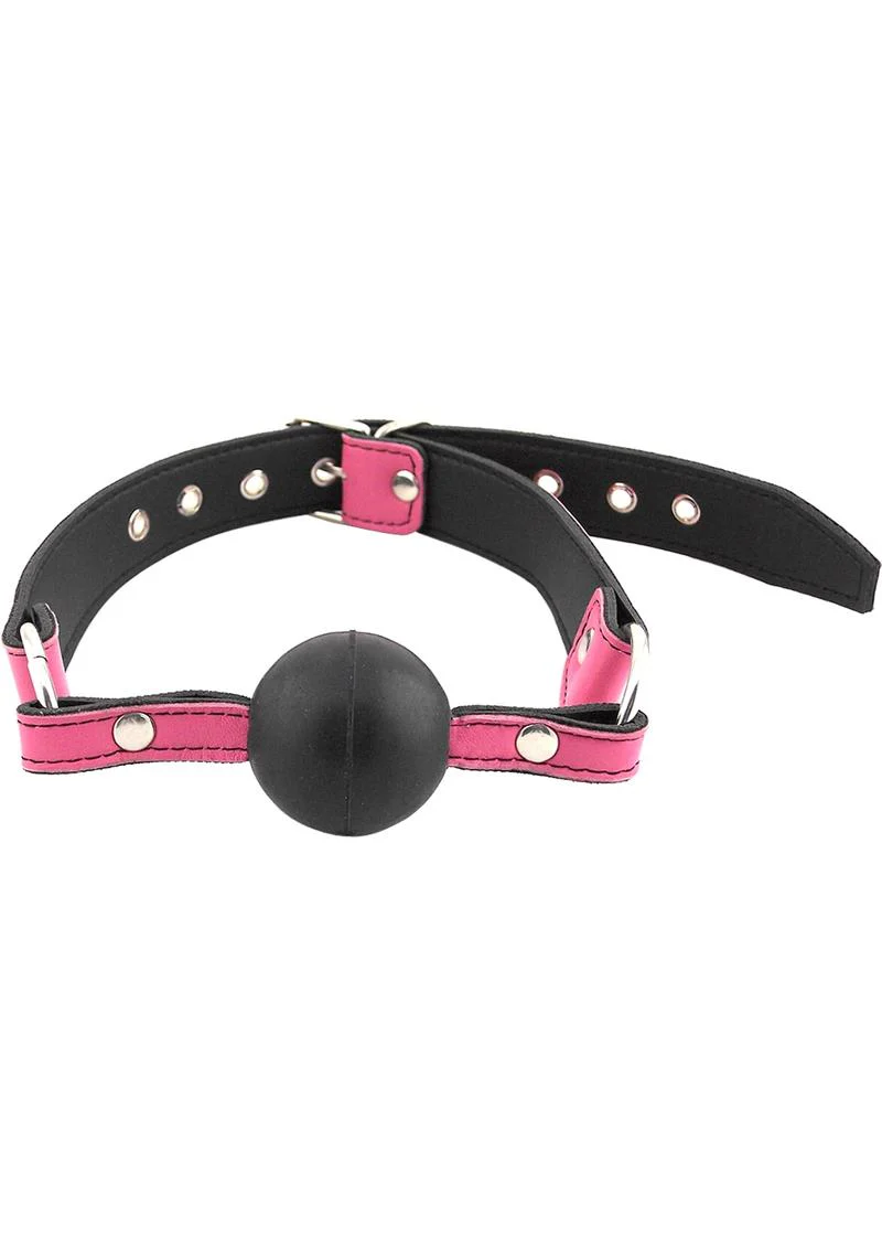 Rouge Leather Adjustable Ball Gag - Image 3