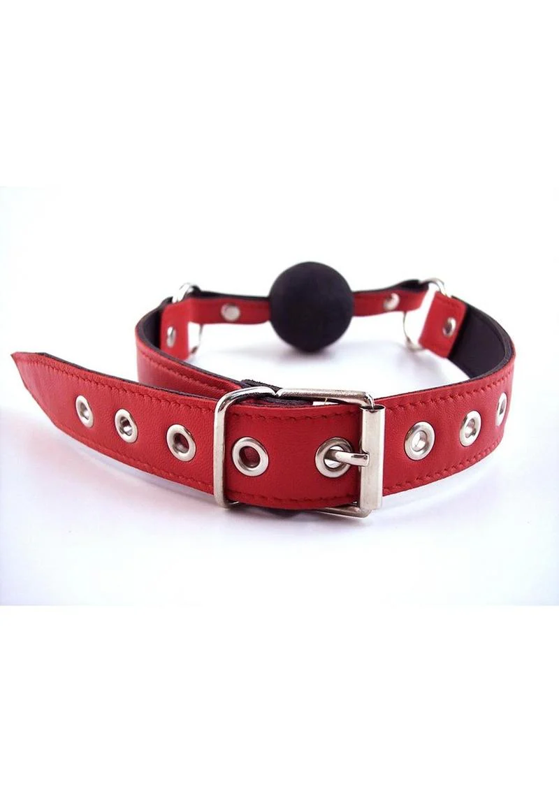 Rouge Leather Adjustable Ball Gag - Image 8