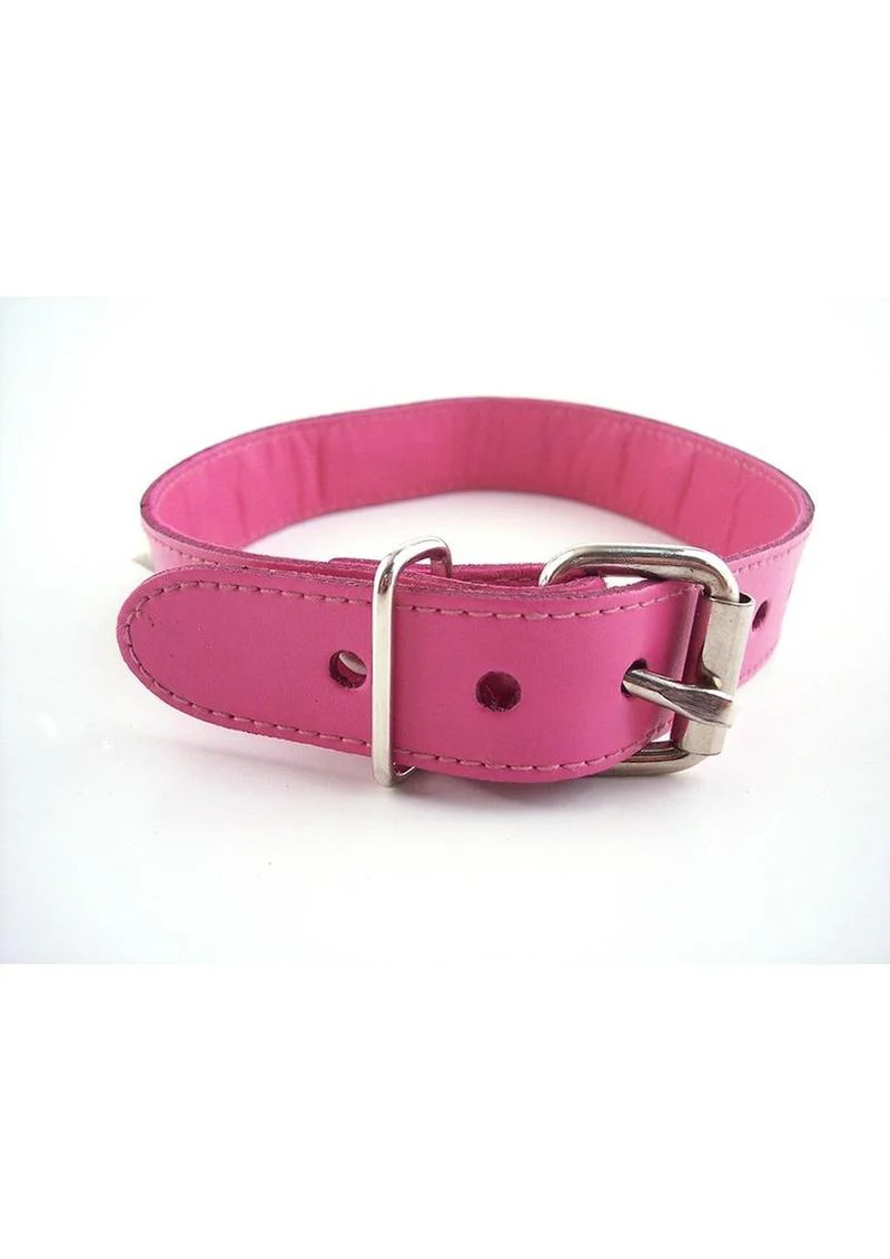 Rouge O Ring Studded Adjustable Leather Collar - Image 7