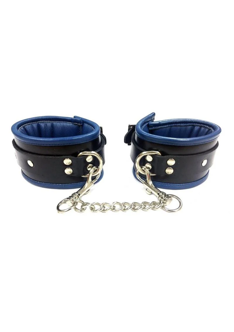 Rouge Padded Leather Adjustable Ankle Cuffs