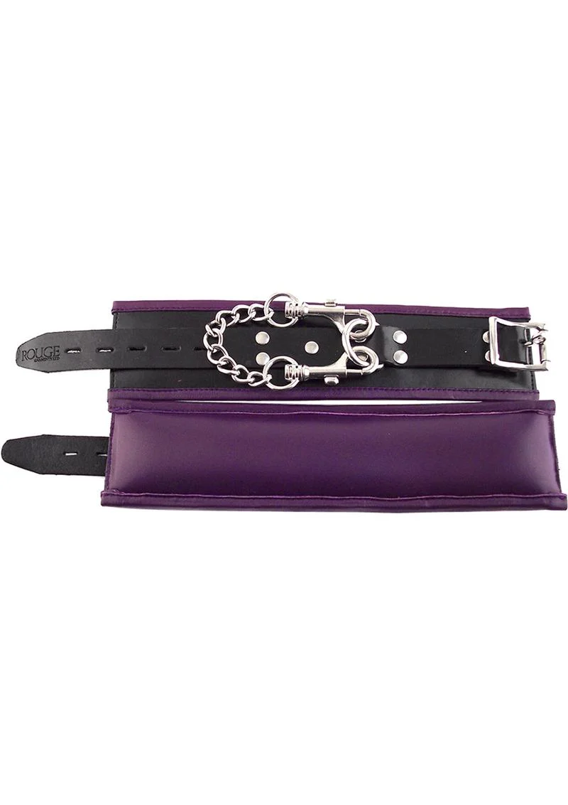 Rouge Padded Leather Adjustable Wrist Cuffs - Image 5