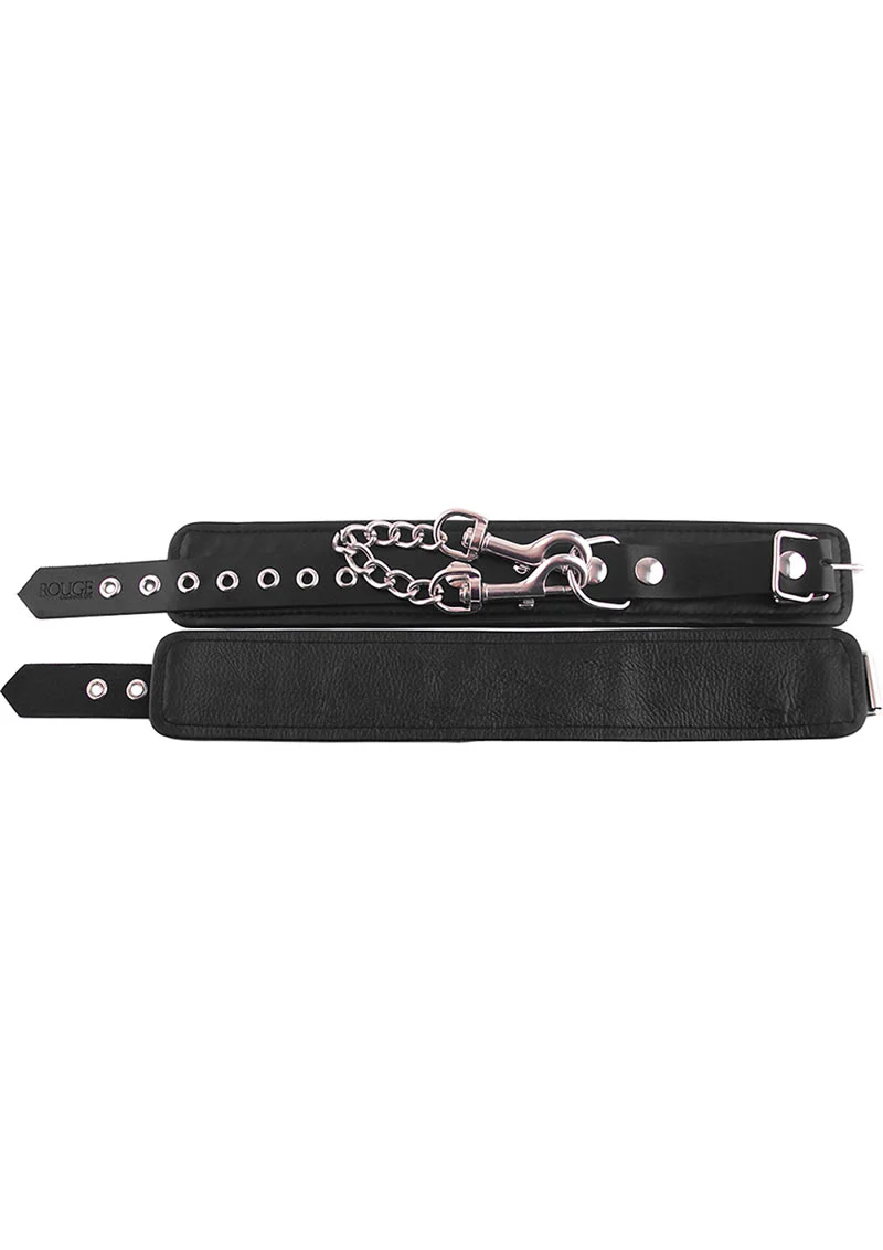 Rouge Plain Leather Adjustable Ankle Cuffs