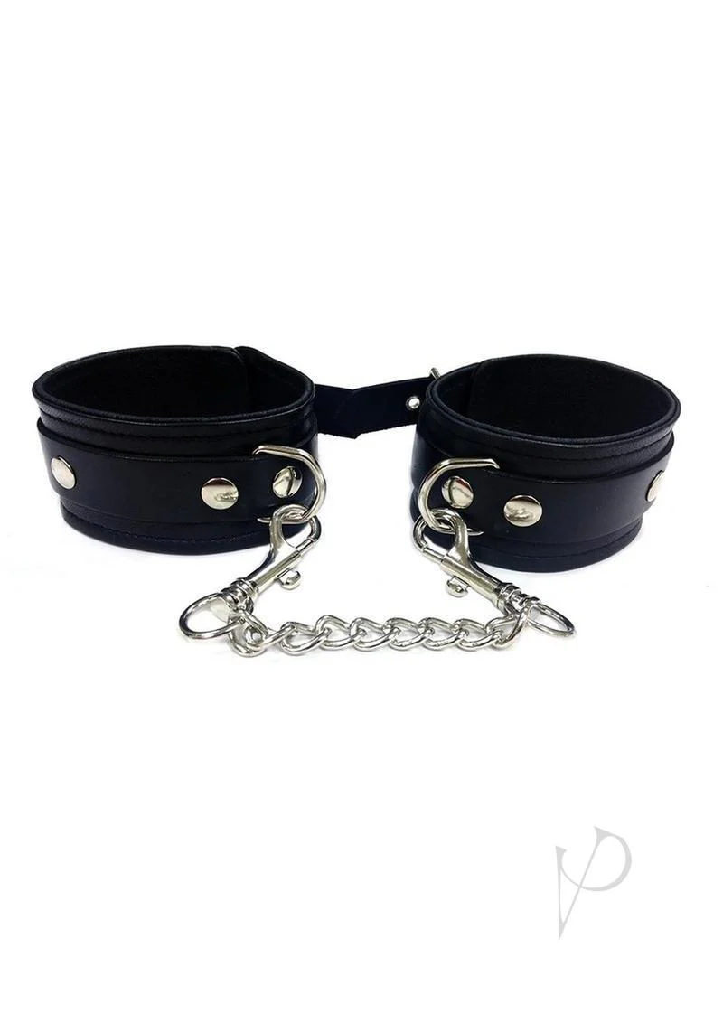 Rouge Plain Leather Adjustable Ankle Cuffs - Image 2