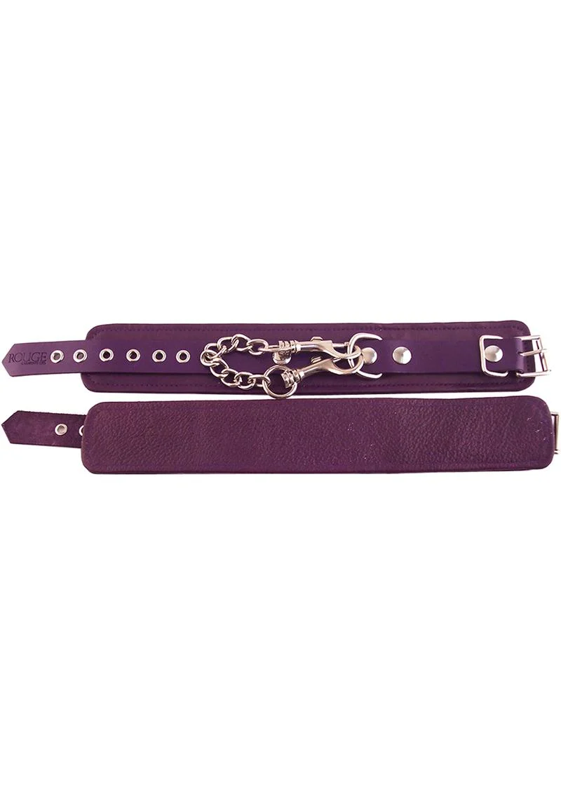 Rouge Plain Leather Adjustable Ankle Cuffs - Image 5