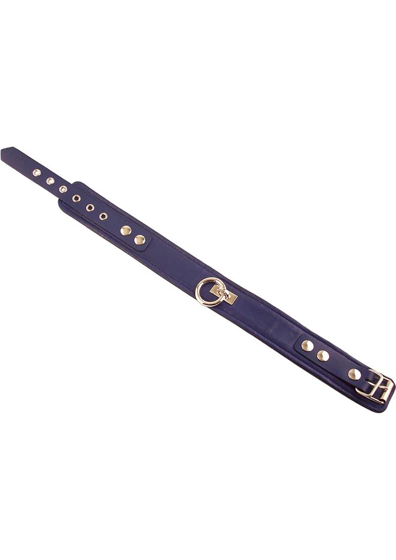 Rouge Plain Leather Adjustable Collar 1 Ring - Image 4