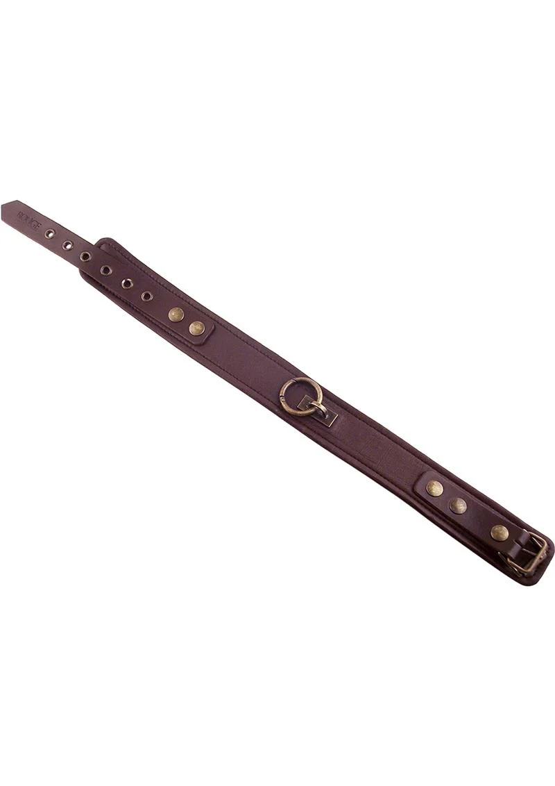 Rouge Plain Leather Adjustable Collar 1 Ring - Image 5