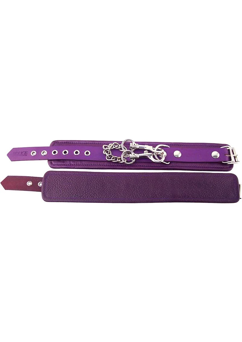 Rouge Plain Leather Adjustable Wrist Cuffs - Image 6