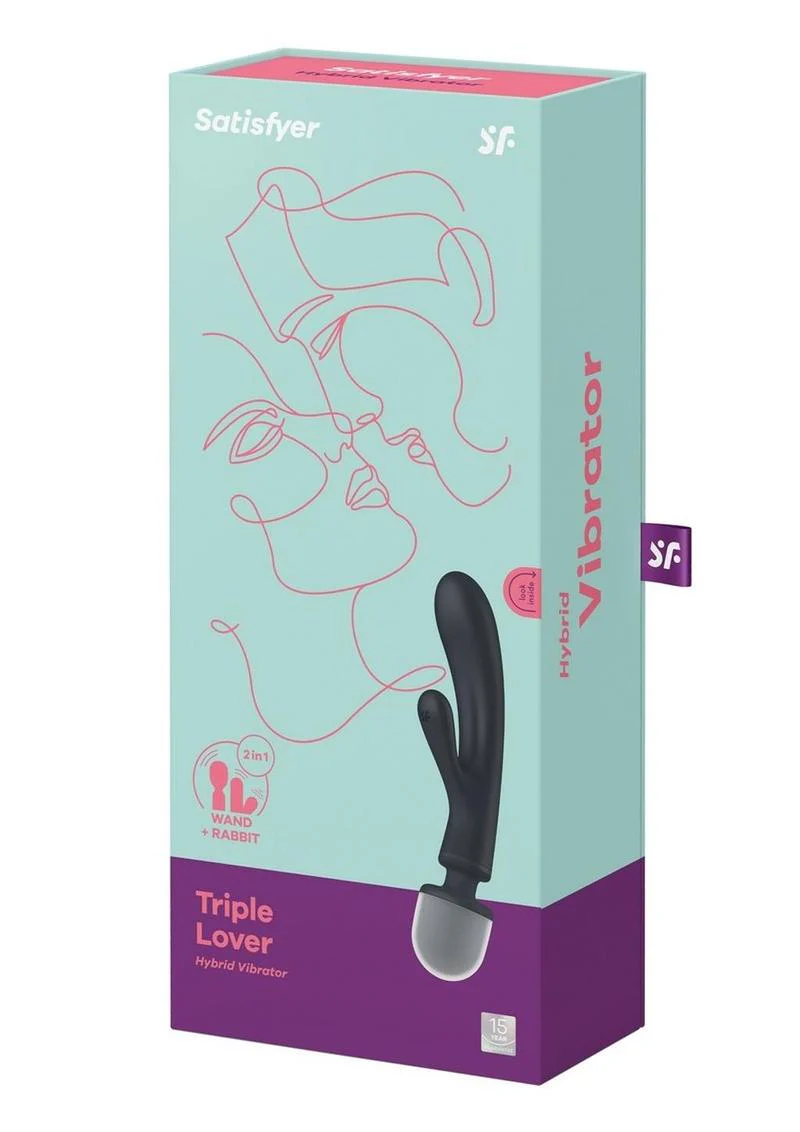 Satisfyer Triple Lover Rechargeable Silicone Rabbit Vibrator - Image 2