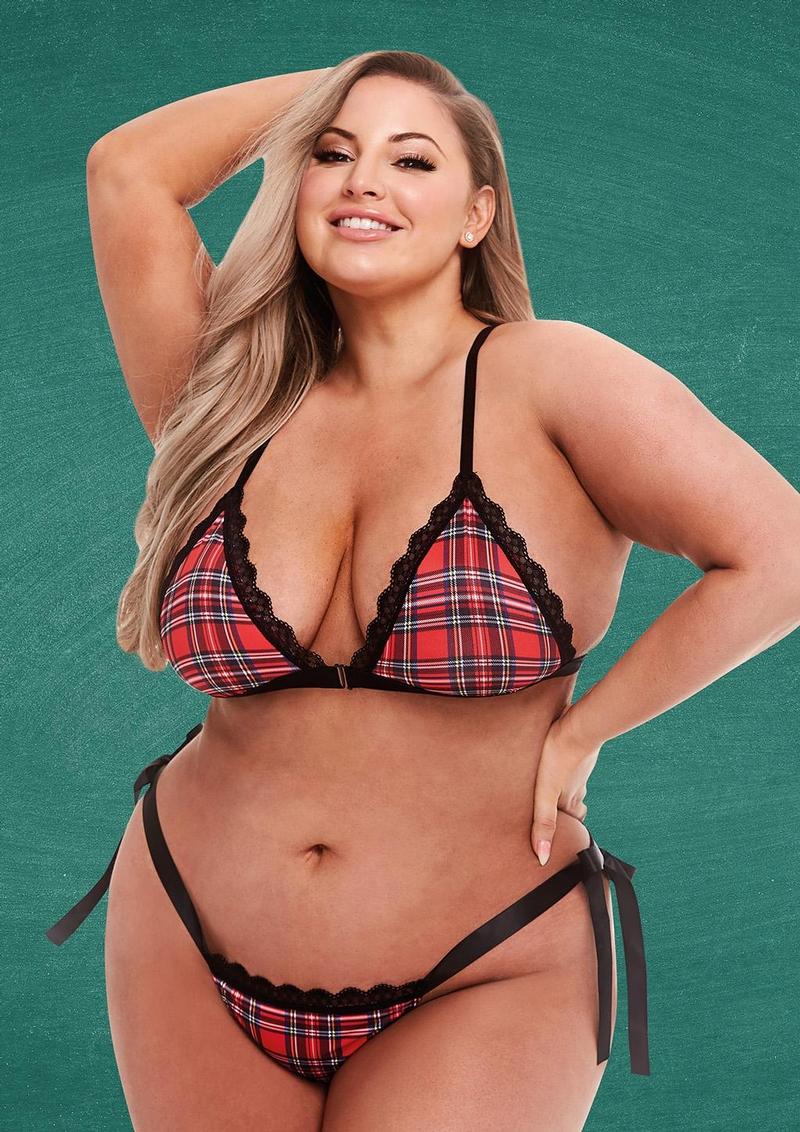 Schoolgirl Bra and Open Back Panty