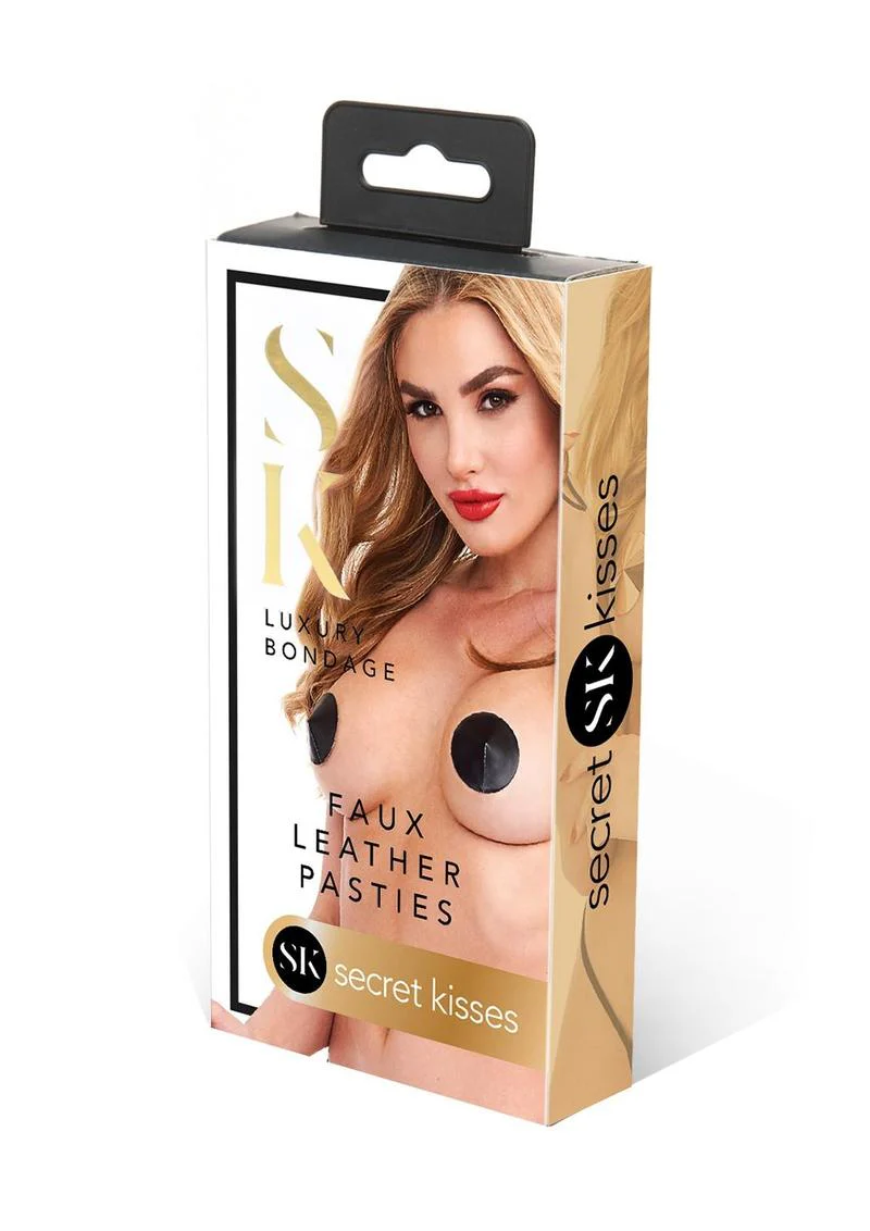 Secret Kisses Faux Leather Pasties - Image 2