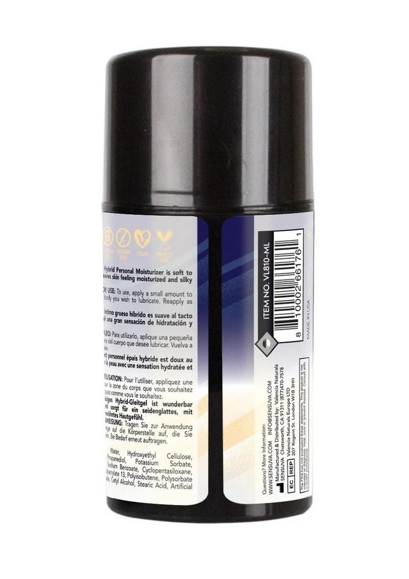 Sensuva Ultra-Thick Anal Hybrid Personal Moisturizer Lubricant High Ph Formula Original Unflavored