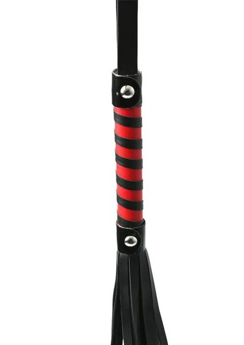 Sex and Mischief Red and Black Stripe Flogger - Image 3