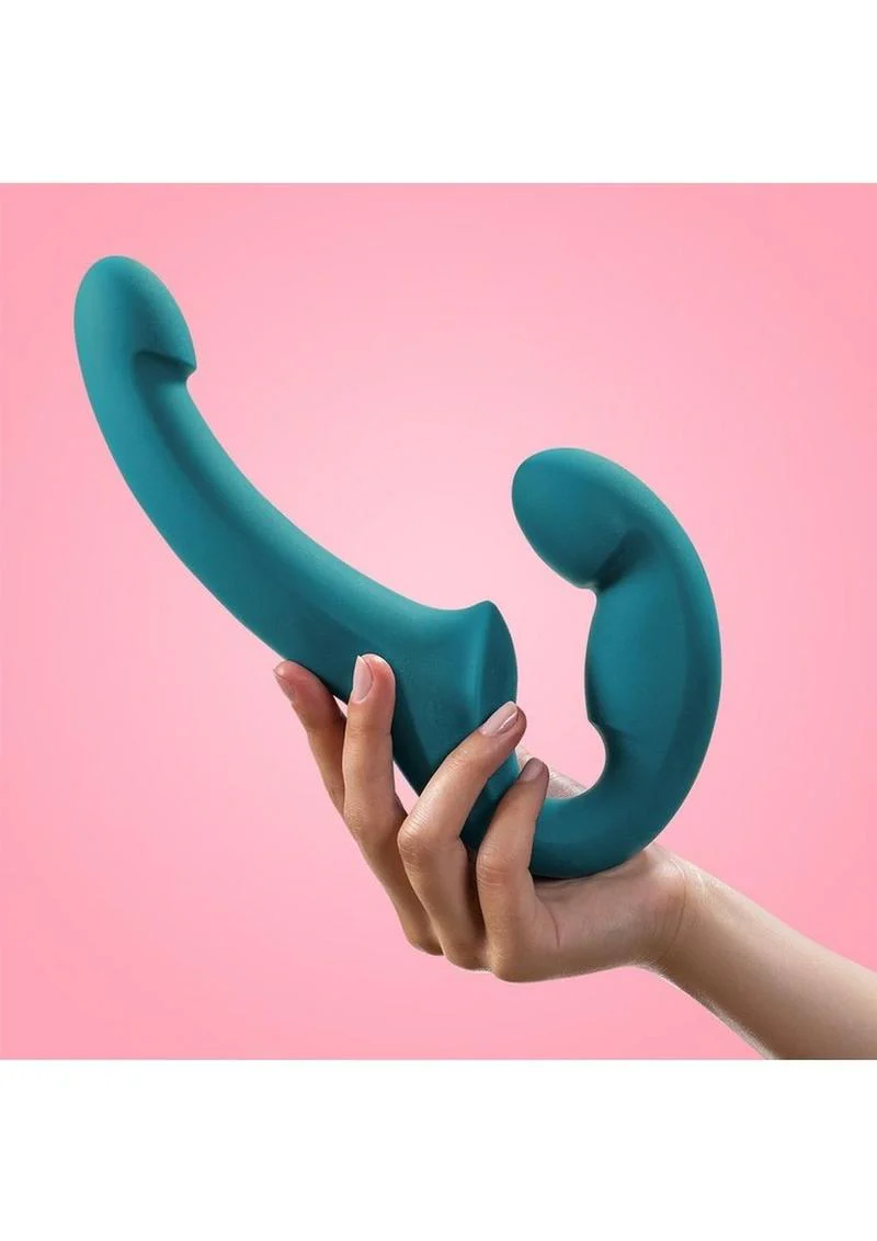 Share Lite Silicone Strapless Strap-On Dildo - Deep Sea - Image 3