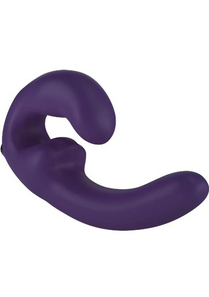 Sharevibe Silicone Strapless Strap-On Dildo with Rechargeable Bullet - Dark - Image 3
