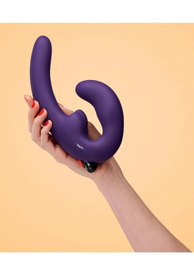 Sharevibe Silicone Strapless Strap-On Dildo with Rechargeable Bullet - Dark - Image 4