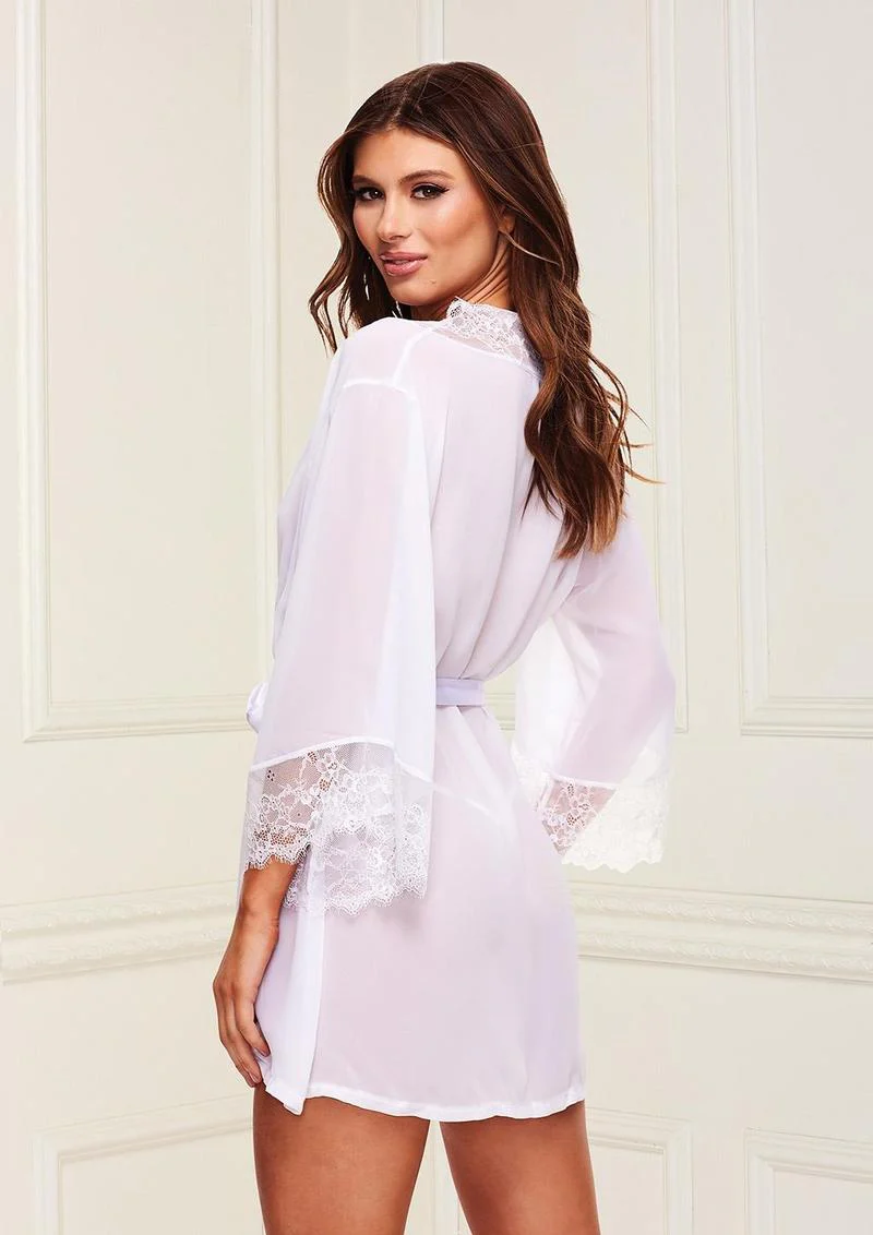 Sheer Chiffon and Lace Robe - Image 2