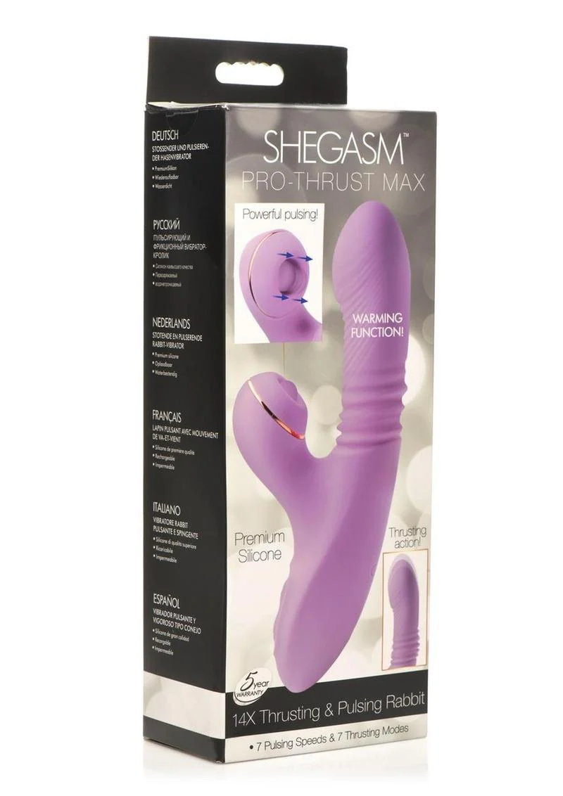 Shegasm Pro-Thrust Max Rechargeable Silicone Thrusting and Pulsing Rabbit - Image 2