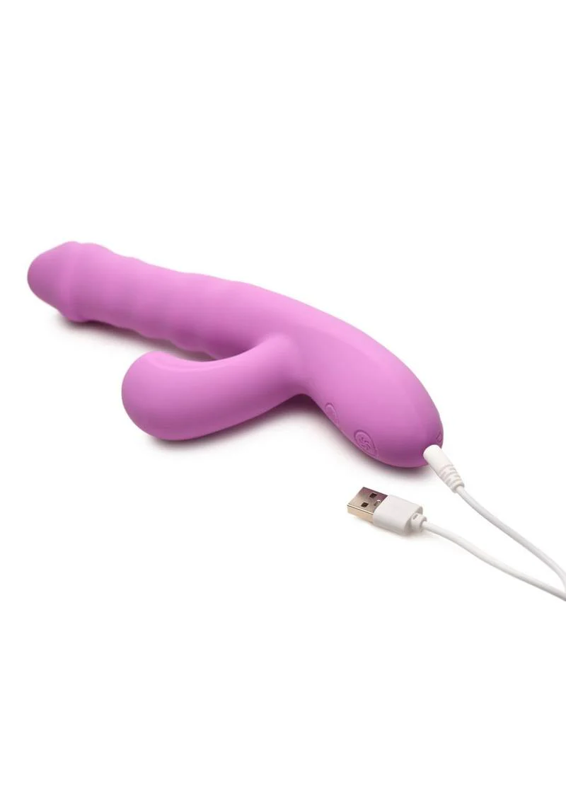 Shegasm + Thrust Wave Thrusting and Sucking Rechargeable Silicone Rabbit Vibrator - Image 3