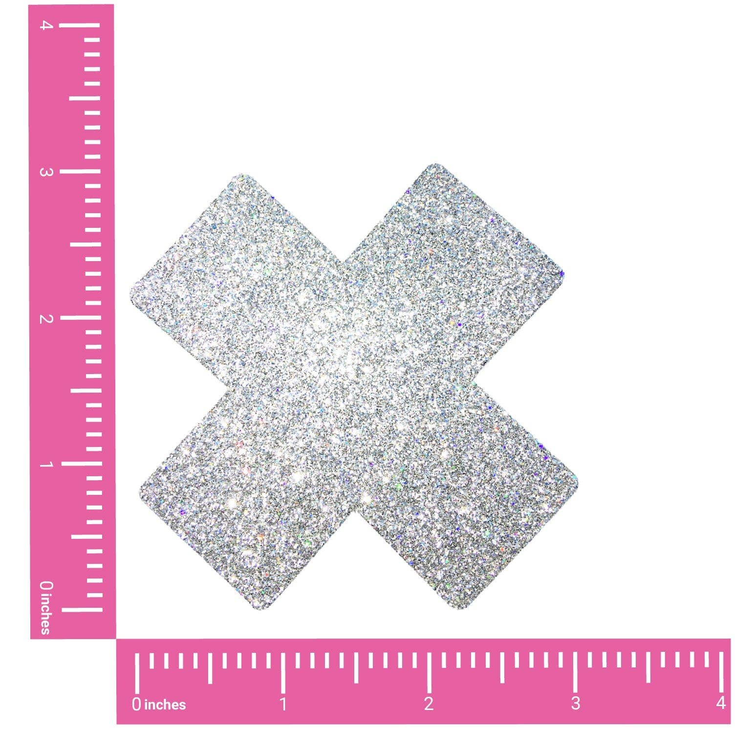 Silver Pixie Dust Glitter X Factor Nipple Cover Pasties - Image 2