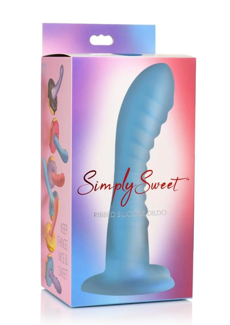 Simply Sweet Ribbed Silicone Dildo - Image 2