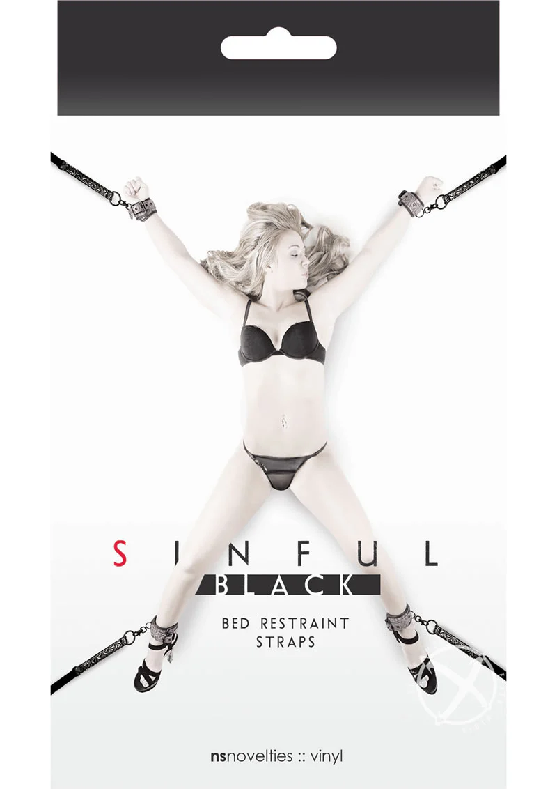 Sinful Vinyl Bed Restraint Straps Kit - Image 2