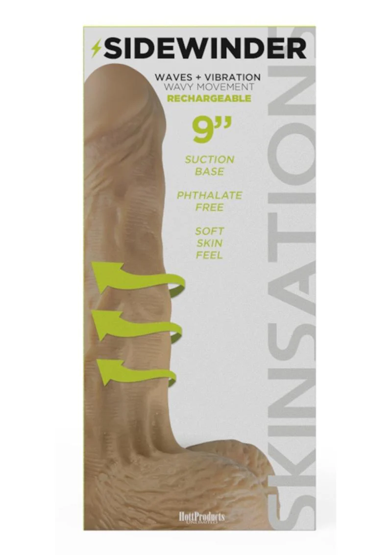 Skinsations Sidewinder Waves + Vibration Realistic Dildo with Wireless Remote Control Waterproof - Image 2