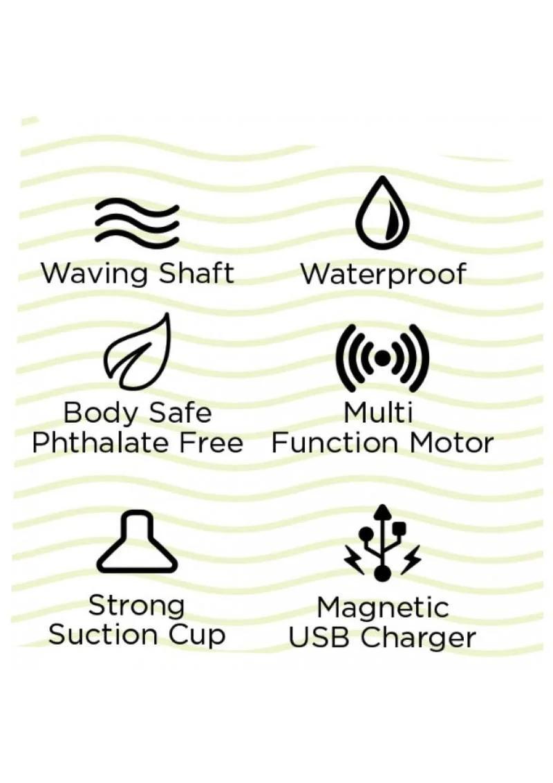 Skinsations Sidewinder Waves + Vibration Realistic Dildo with Wireless Remote Control Waterproof - Image 3