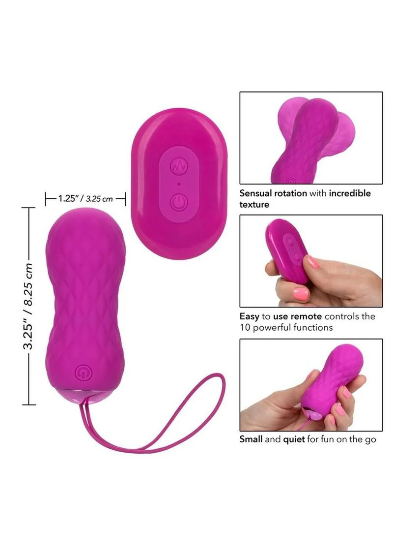 Slay #Spinme Silicone Rechargeable Rotating Vibrator with Remote Control - Image 4