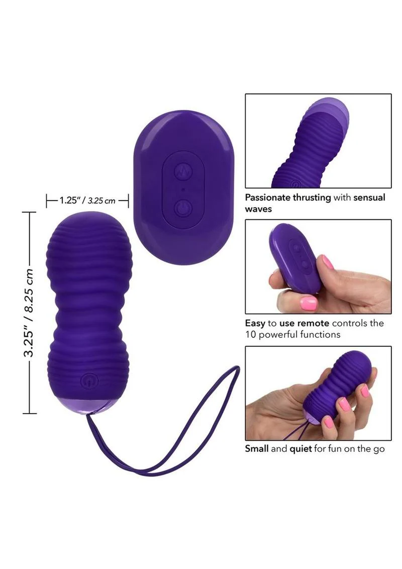 Slay #Thrustme Silicone Rechargeable Thrusting Rotating Vibrator with Remote - Image 4