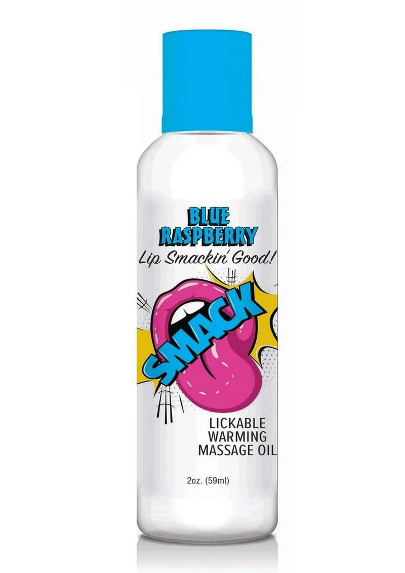 Smack Lickable Massage Oil 2oz - Blue Raspberry - Image 2
