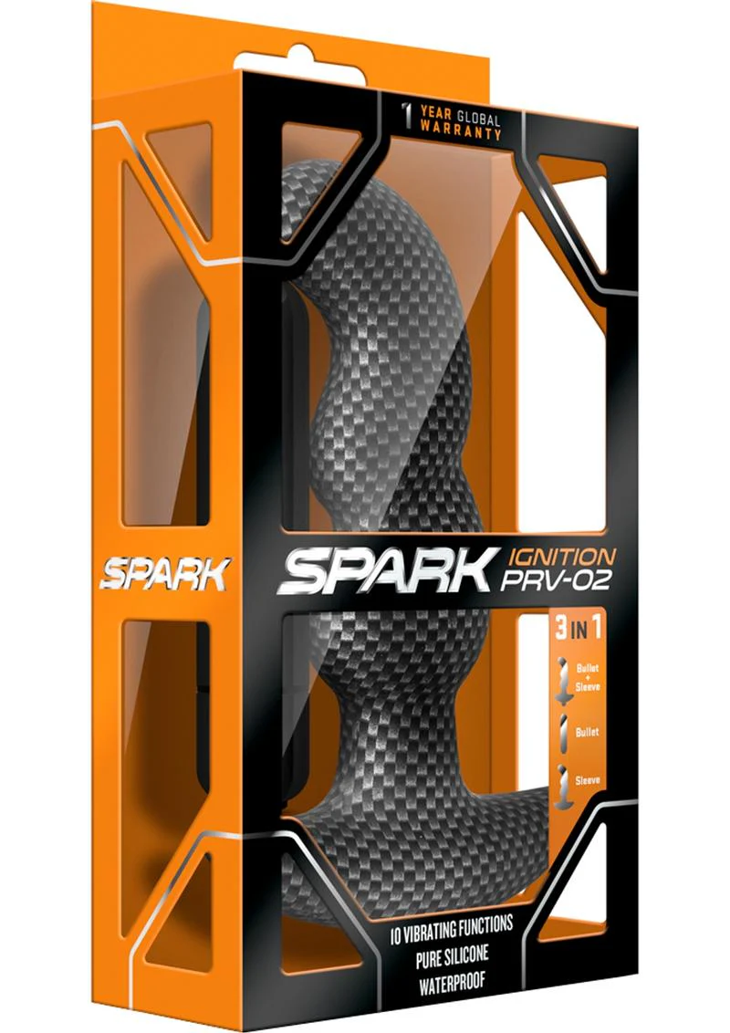Spark Ignition Prv-02 Silicone Butt Plug - Carbon Fiber - Image 2