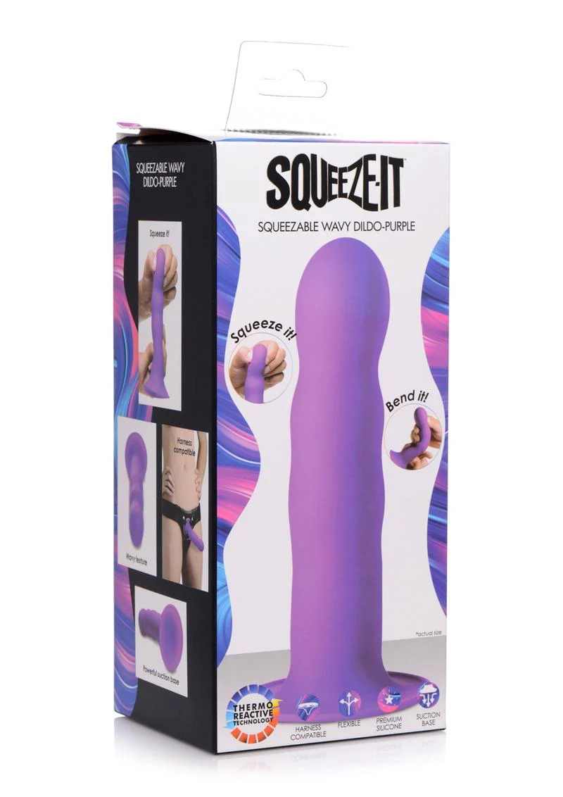 Squeeze-It Squeezable Wavy Silicone Dildo - Image 2
