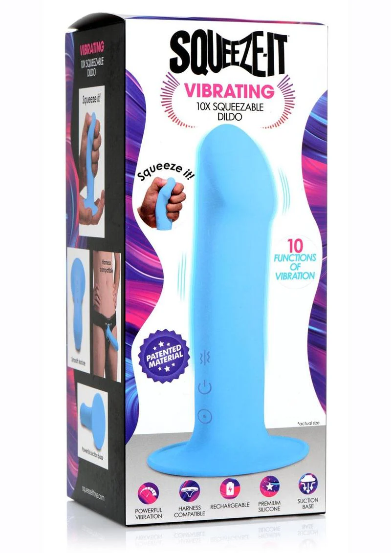 Squeeze-It Vibrating Squeezable Rechargeable Silicone Dildo - Image 2