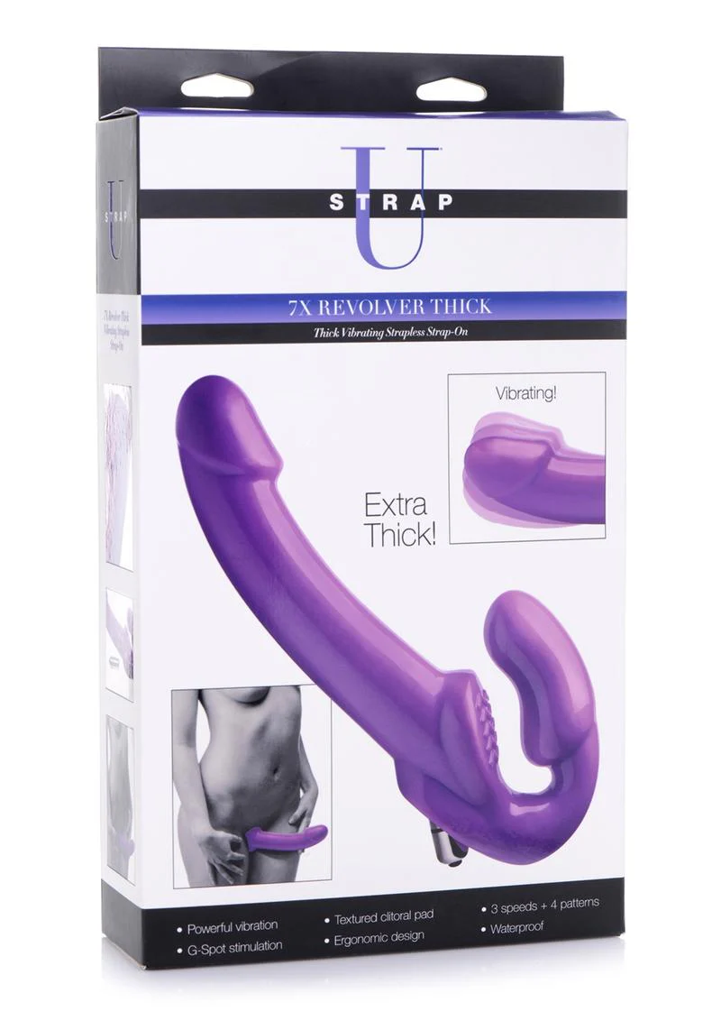 Strap U 7x Revolver Thick Vibrating Strapless Strap-On Dildo - Image 2