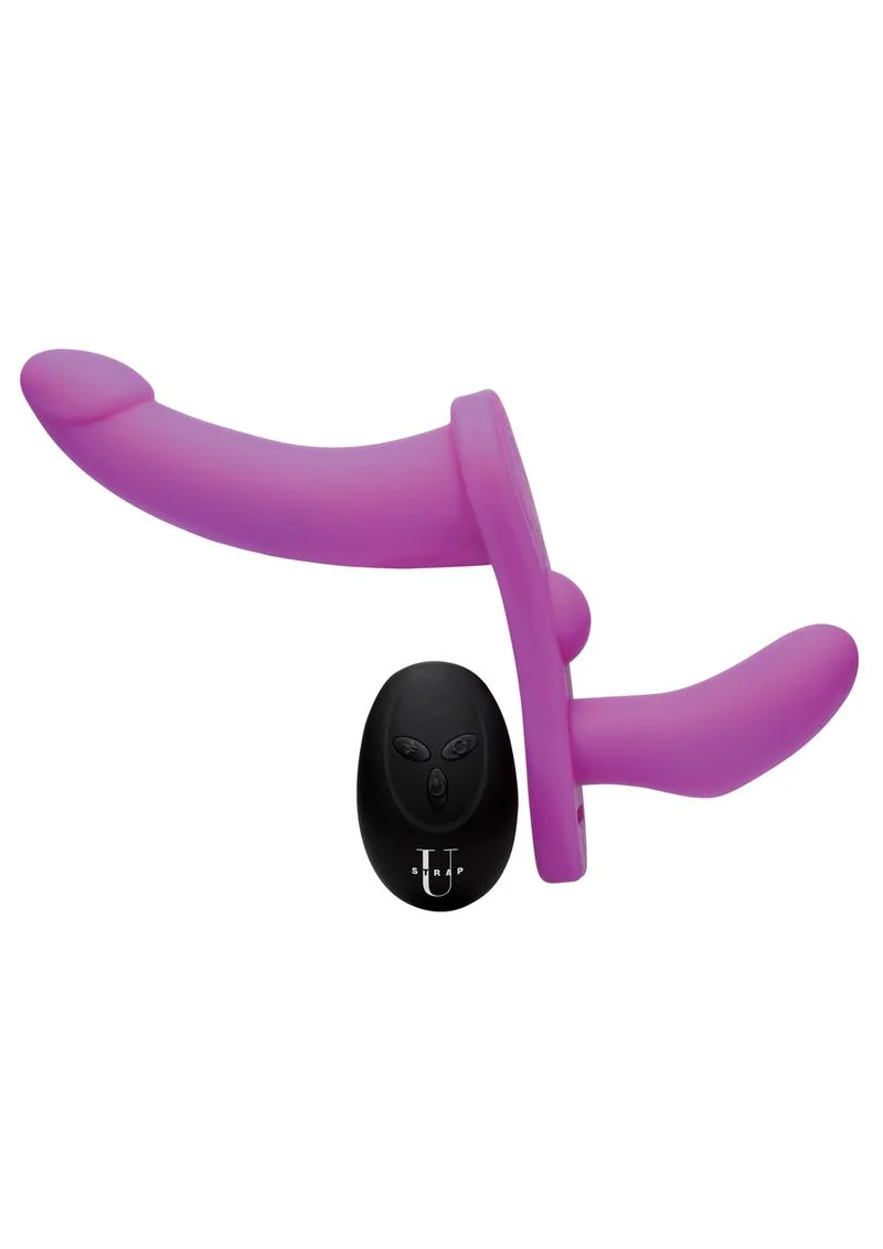 Strap U Double Take Double Penetration Rechargeable Silicone Vibrating Strap-On Harness - Image 5