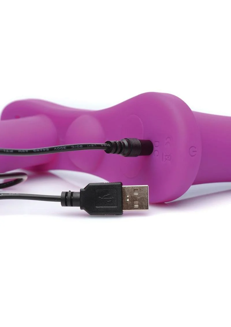 Strap U Double Take Double Penetration Rechargeable Silicone Vibrating Strap-On Harness - Image 7