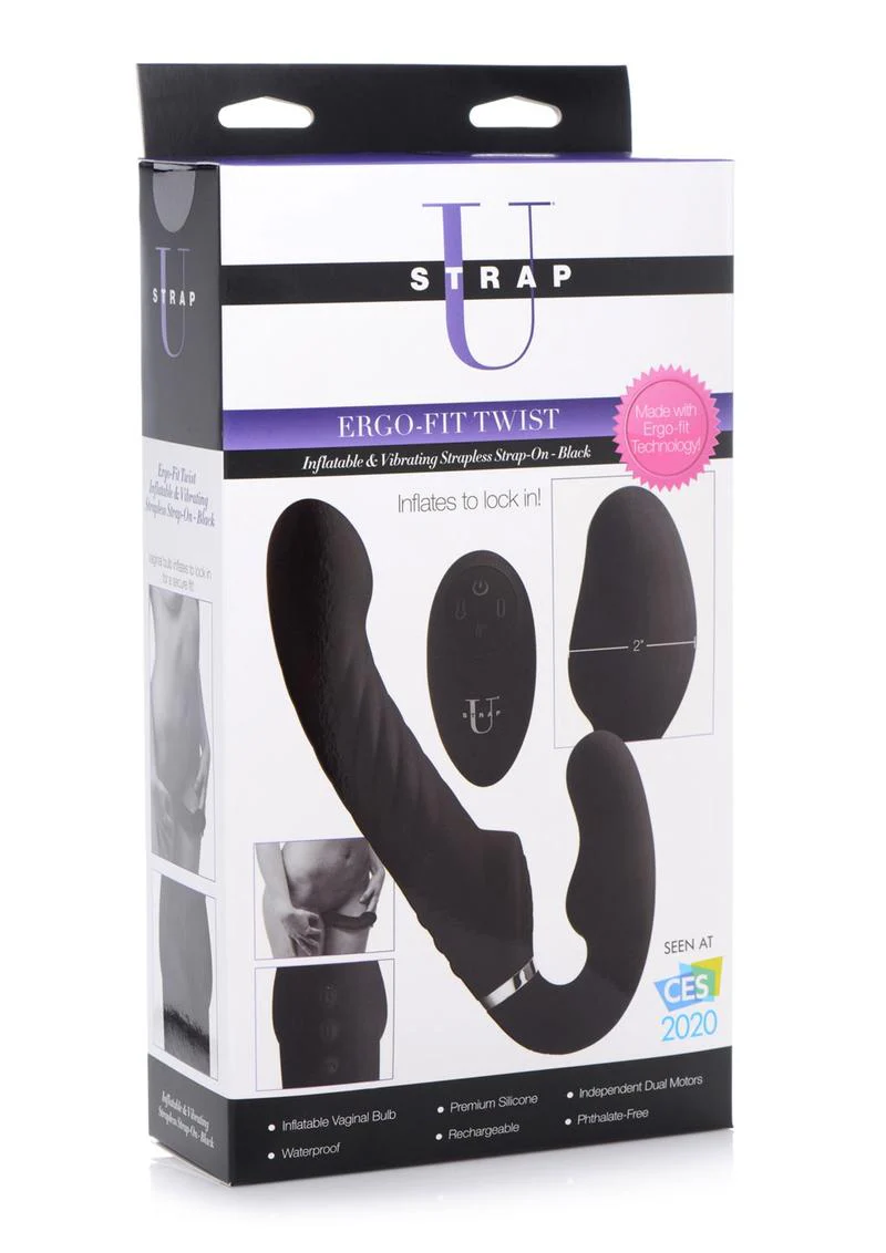Strap U Ergo-Fit Twist Silicone Inflatable Rechargeable Strapless Strap-On - Image 2