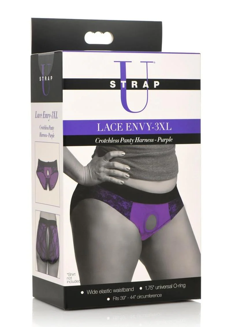 Strap U Lace Envy Lace Crotchless Panty Harness - Image 13