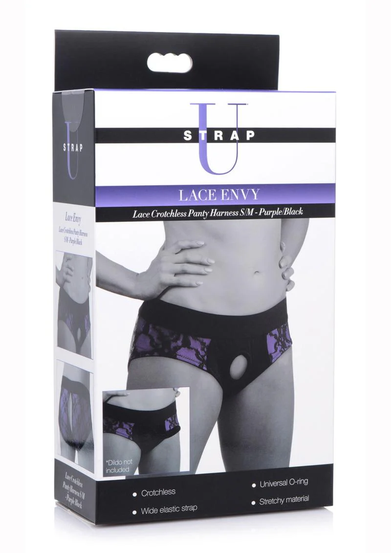 Strap U Lace Envy Lace Crotchless Panty Harness - Image 2