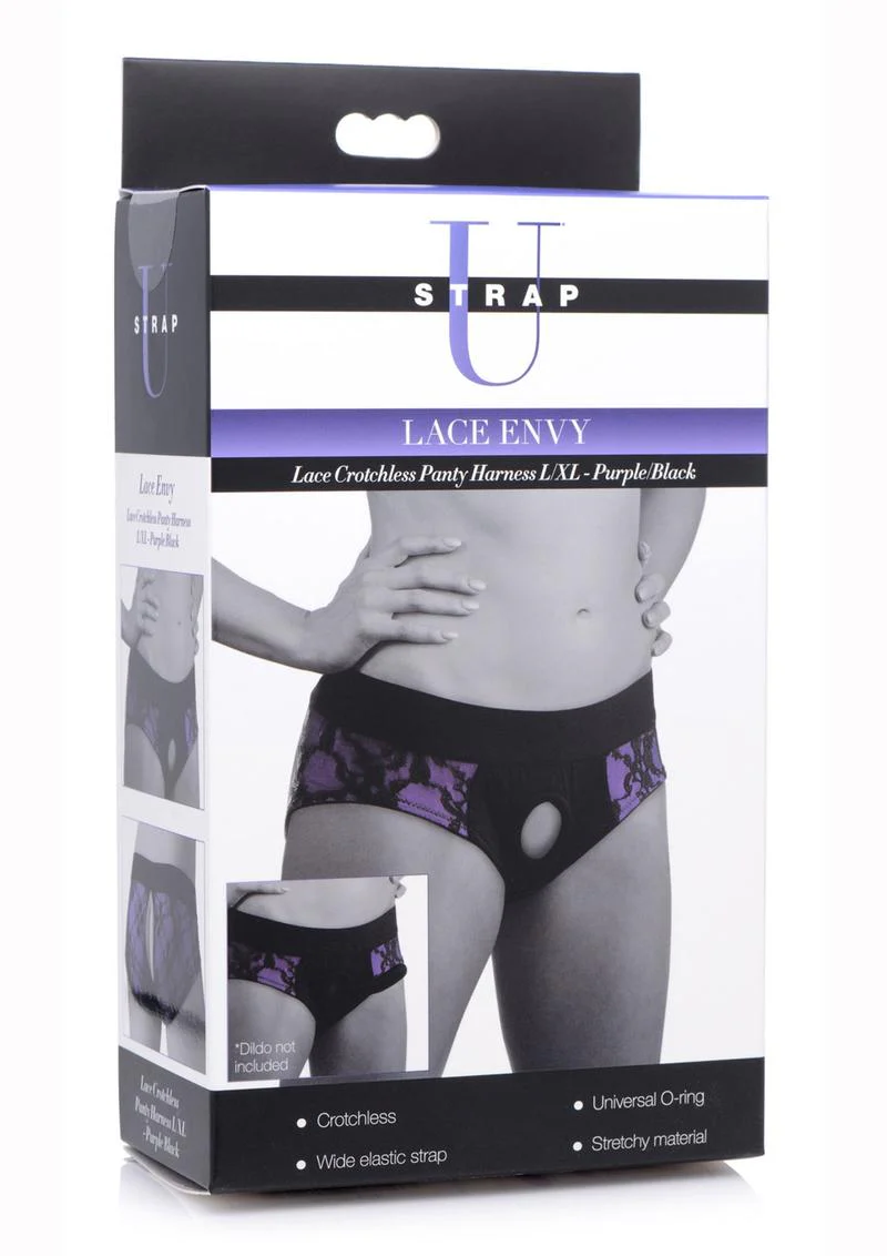Strap U Lace Envy Lace Crotchless Panty Harness - Image 6