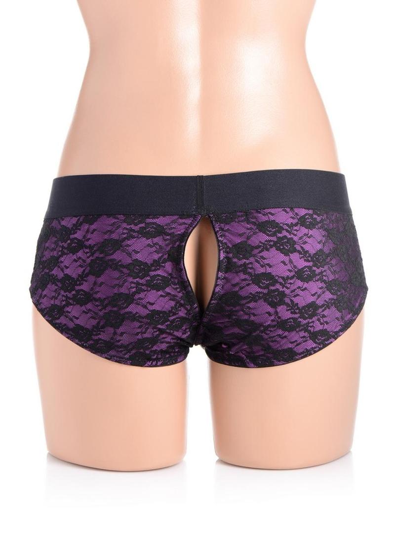 Strap U Lace Envy Pegging Set with Lace Crotchless Panty Harness and Dildo - Image 4