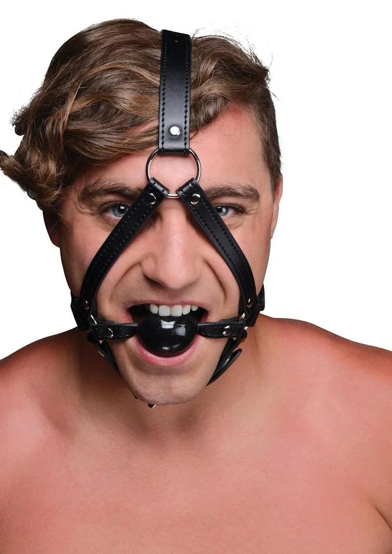 Strict Head Harness with Ball Gag - Image 3