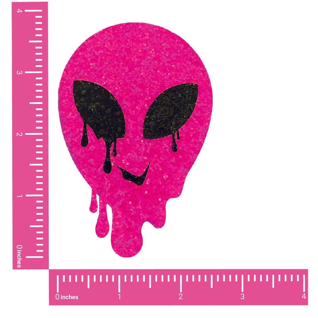 Super Sparkle Watermelly Pink Blacklight Melty Alien Nipple Cover Pasties - Image 2