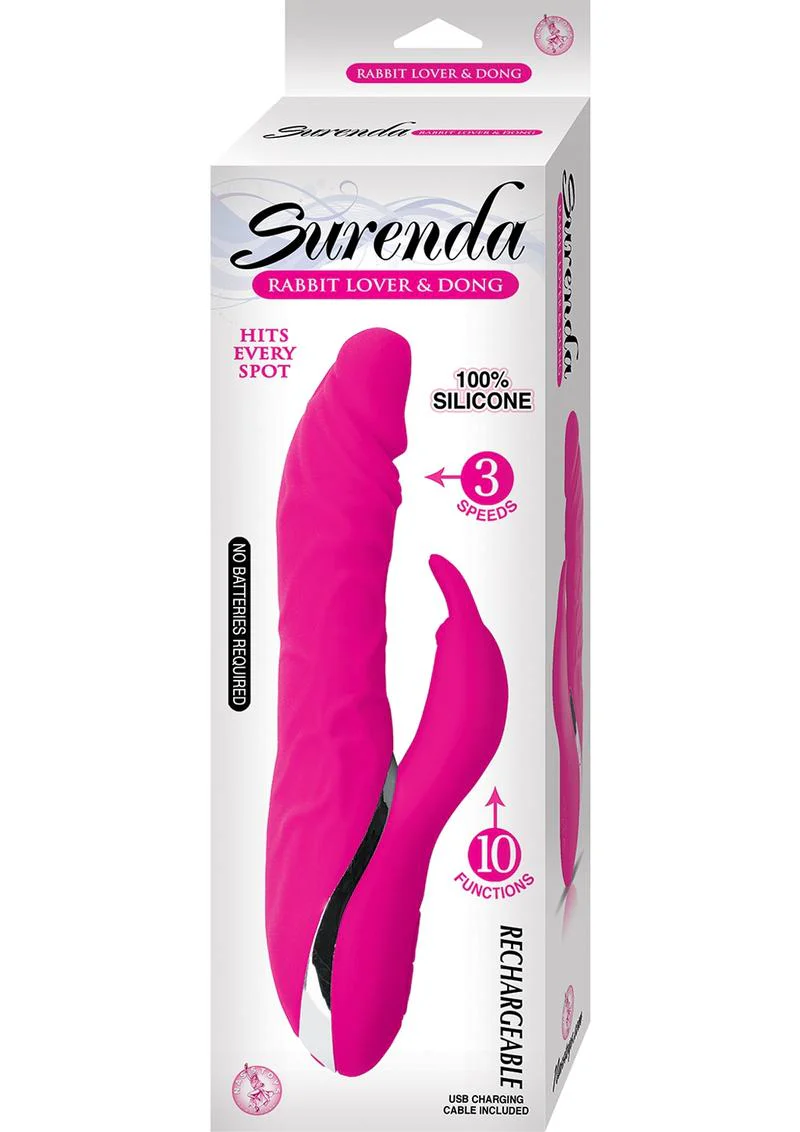Surenda Rabbit Lover and Dildo Rechargeable Silicone Vibrator - Image 4