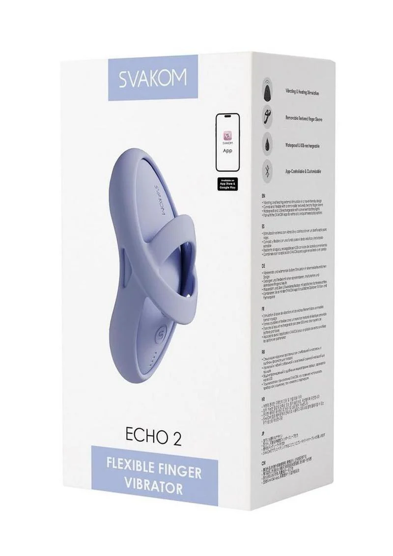 Svakom Echo 2 App Compatible Rechargeable Silicone Heated Finger Vibrator - Image 2