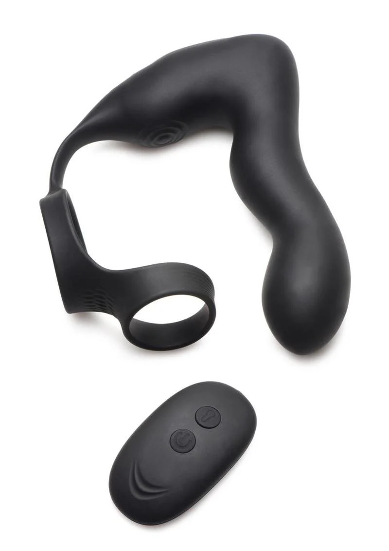 Swell Rechargeable Silicone Inflatable 10x Vibrating Prostate Plug with Cock and Ball Ring and Remote Control - Image 3