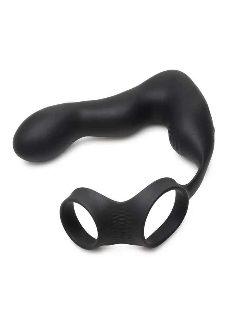 Swell Rechargeable Silicone Inflatable 10x Vibrating Prostate Plug with Cock and Ball Ring and Remote Control - Image 4