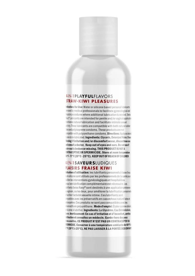 Swiss Nevy 4 In 1 Flavored Lubricant 1oz - Strawberry/Kiwi Pleasure - Image 2