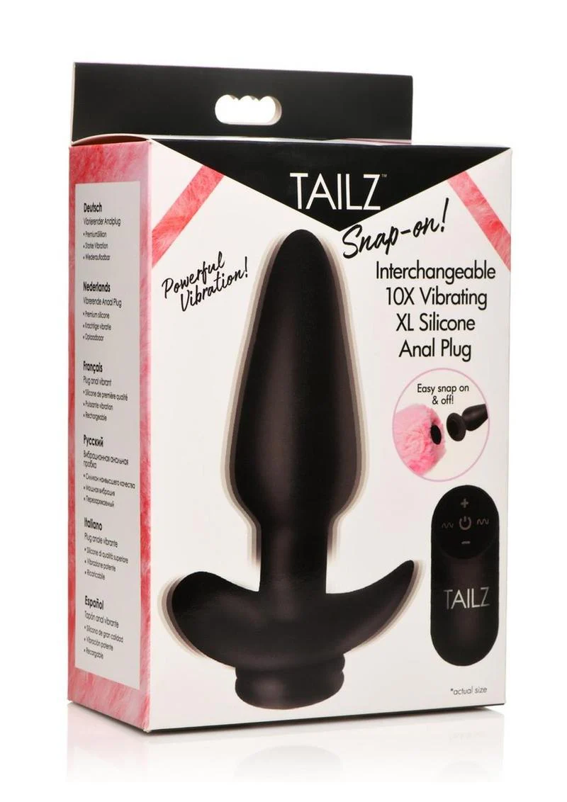 Tailz Snap-On 10x Rechargeable Silicone Anal Plug with Remote Control - Image 8